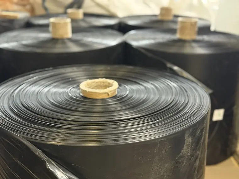 Finished rolls of garbage bags